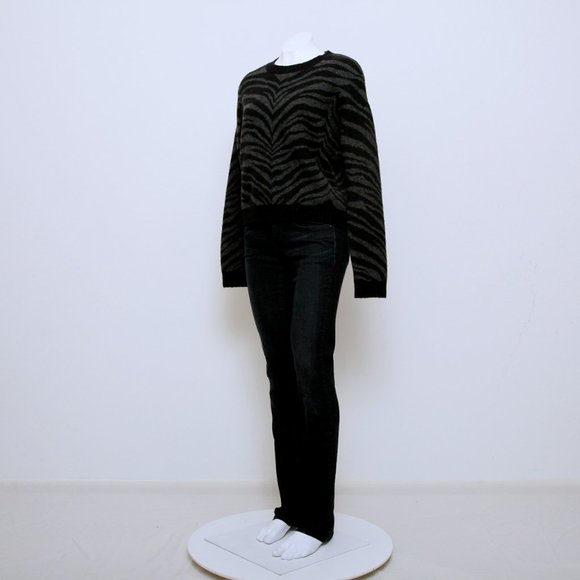 Rails Chance Tiger Stripe Crew Neck Wool Blend Pullover Sweater Women Size S - Picture 2 of 11